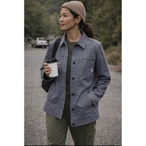Stio Womens Blue Ralston Canvas Chore Jacket medium Barn Coat Gorpcore Granola